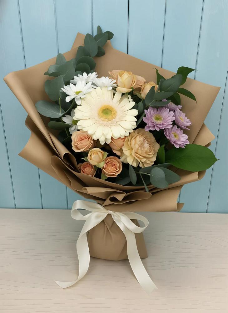 Букет цветов из: Герберы и Хризантемы в Алупке