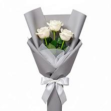 Букет 3 белые розы #REPLACE_PRED# Алупке