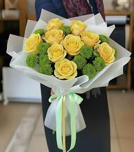 Букет цветов из:  Хризантемы и Розы #REPLACE_PRED# Алупке