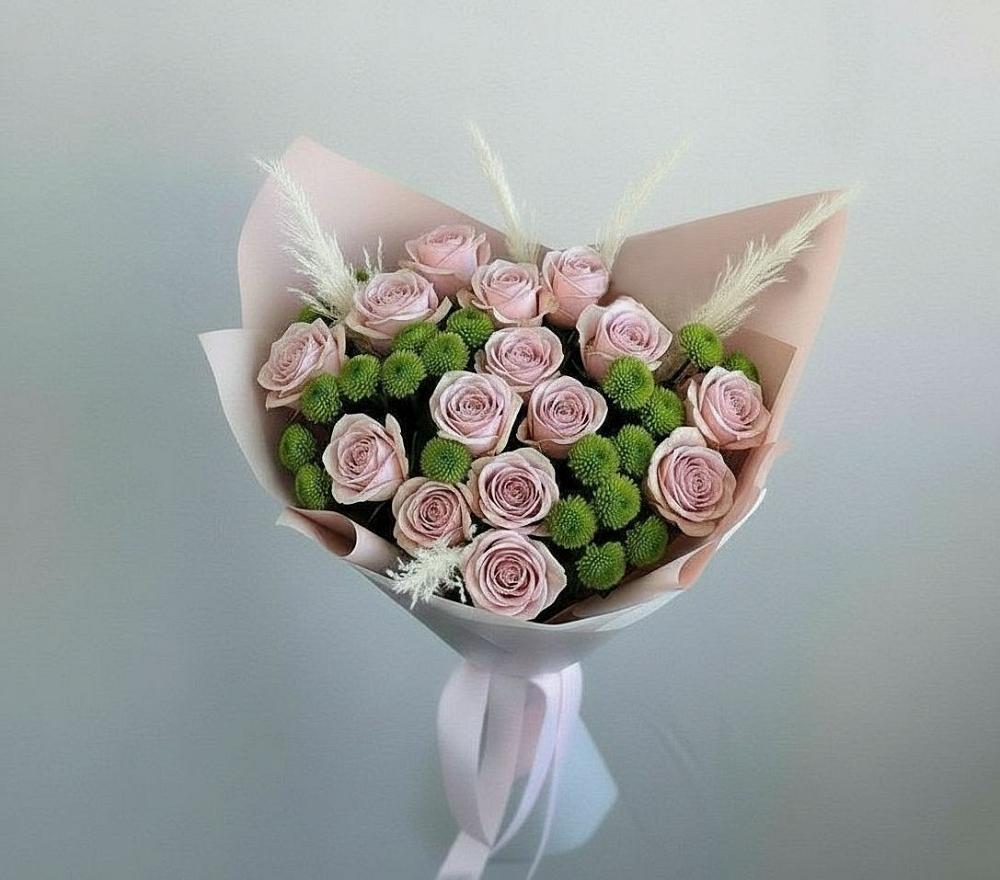 Букет цветов из: Розы и Хризантемы в Алупке