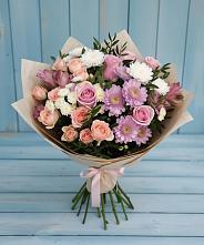 Букет цветов из:  Хризантемы, Розы и Альстромерии в Алупке