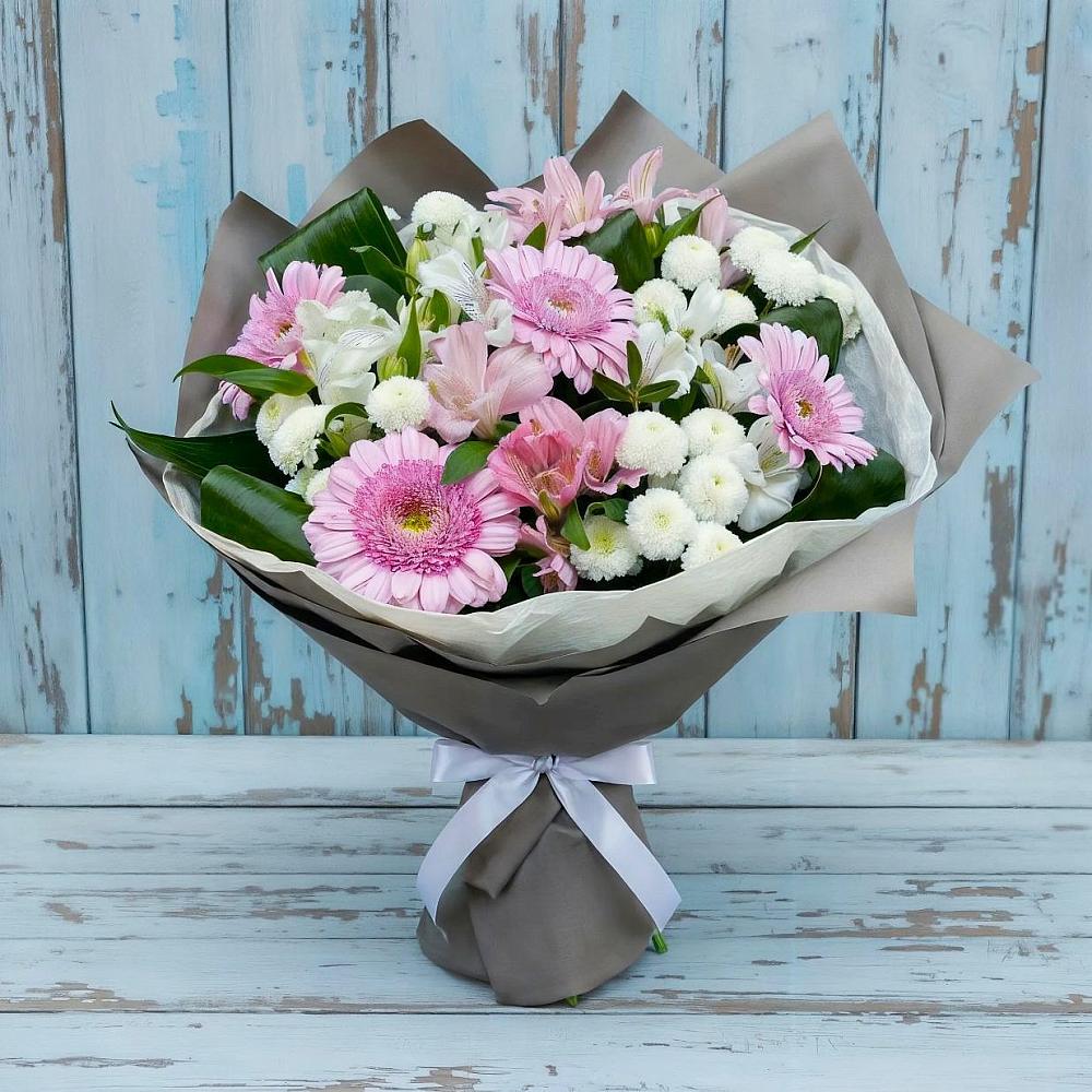 Букет цветов из: Герберы, Альстромерии и Хризантемы в Алупке